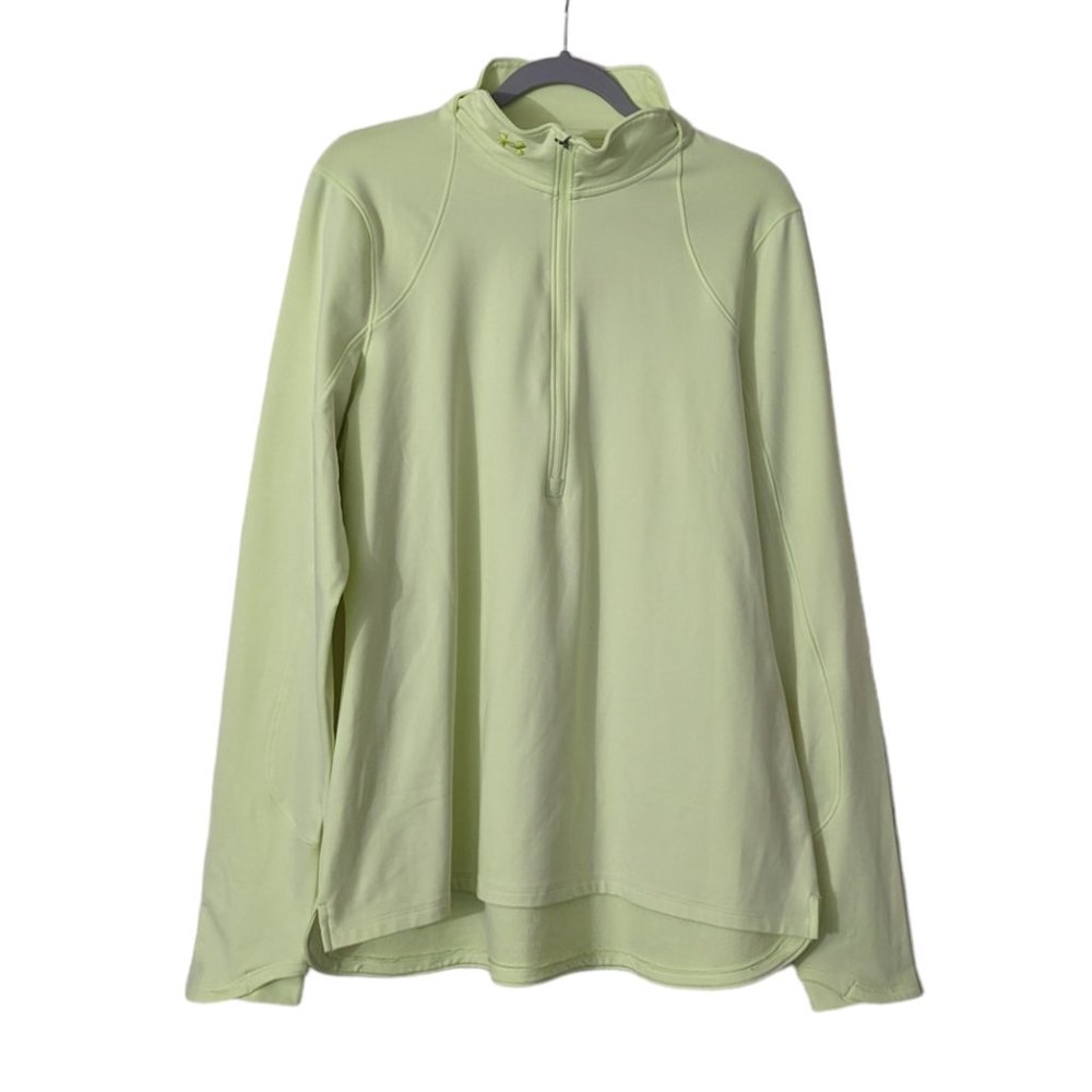 Under Armour fitted COLDGEAR zip up outerwear, yellow/green, size XL
